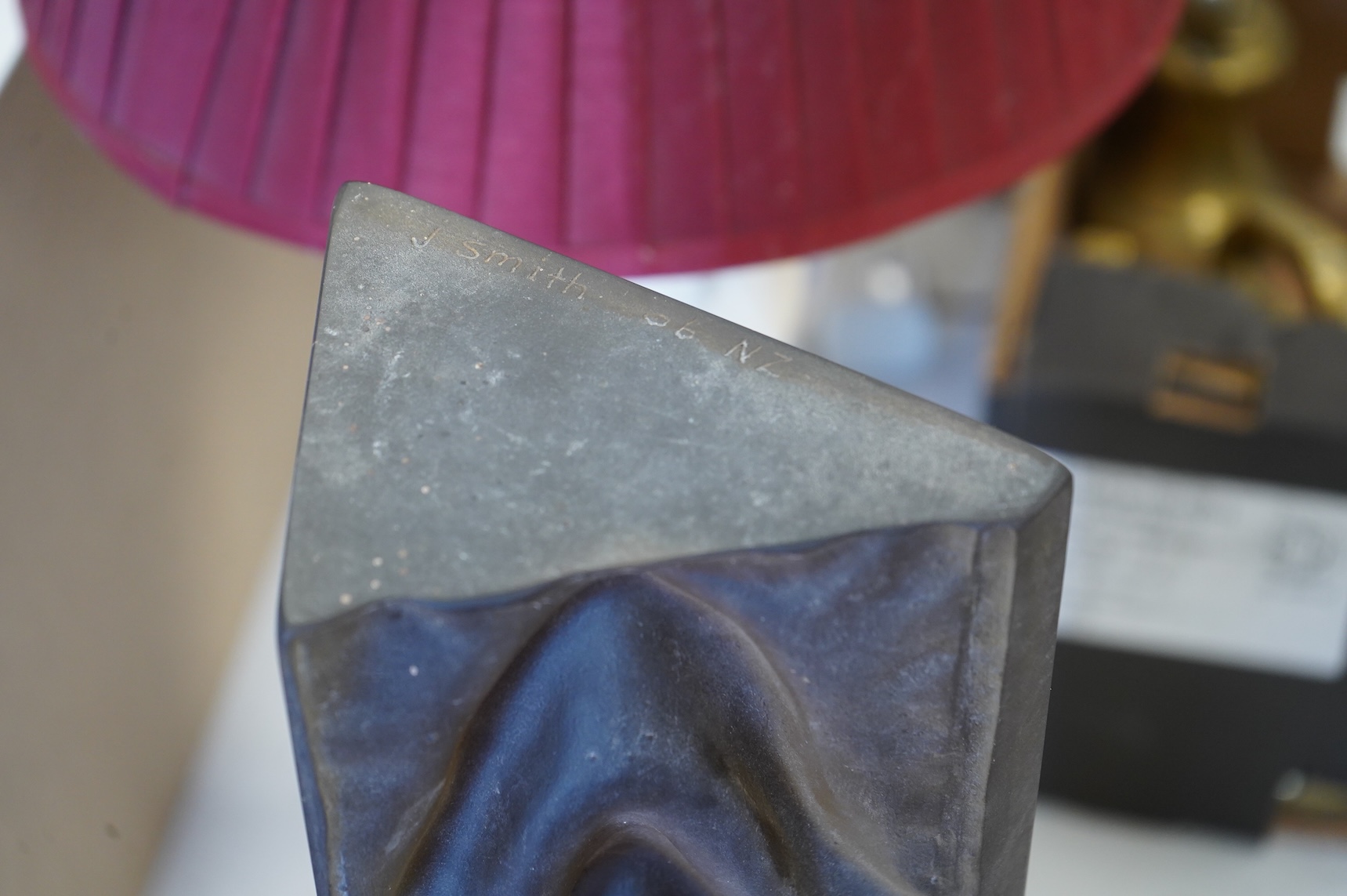 Jenny Smith (New Zealand, b.1947), ‘Silk road’ cast glass sculpture, 50cm